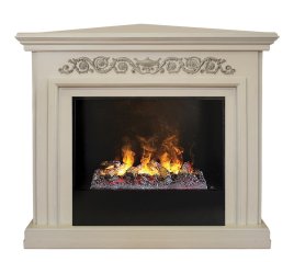 Каминокомплект RealFlame Leticia Corner 26 WT 3D Cassette 630 + Black вставка